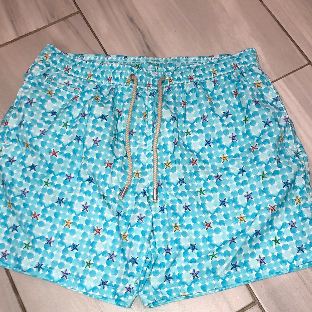 MC2 Saint Barth Turquoise Starfish Print Swim Shorts size large